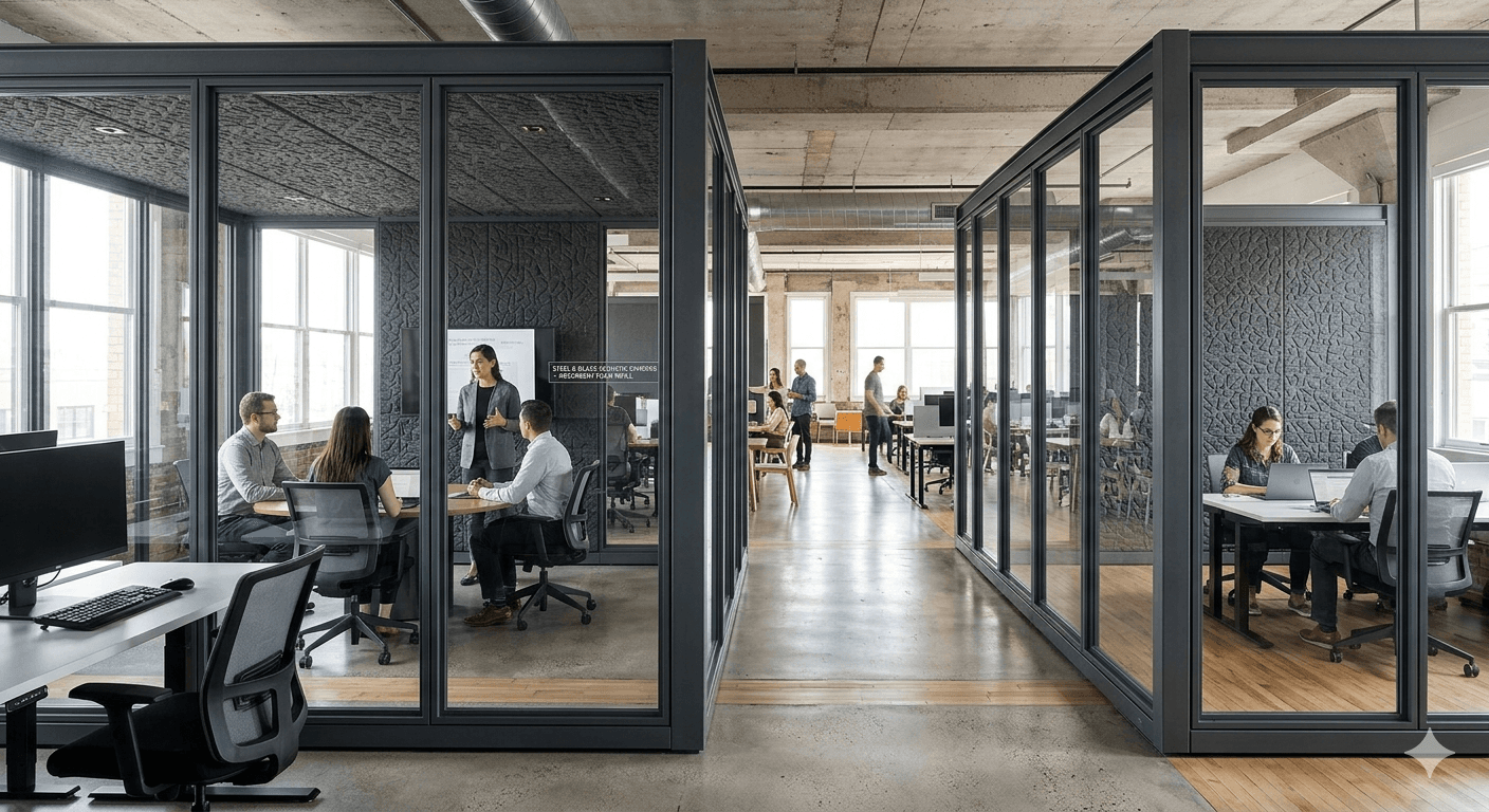 Steel & Glass Acoustic Dividers